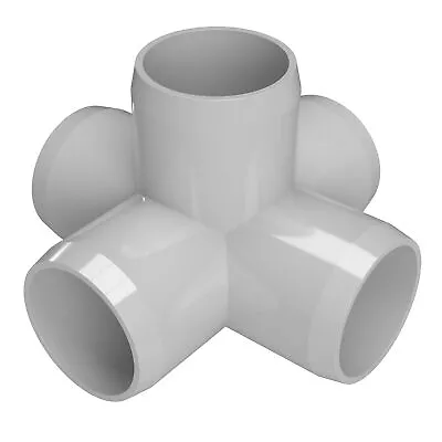 3/4  5-Way PVC Cross Fitting Gray (8-PK) FORMUFIT Furniture Grade USA Made • $28.99