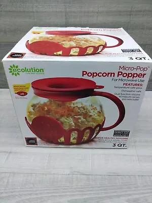 Ecolution Micro-Pop 3 Quart Microwave Popcorn Popper - Red • $14
