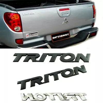 Triton Black Abs Plastic Logo Emblem For Mitsubishi Triton Size16.6x2.7cm • $11