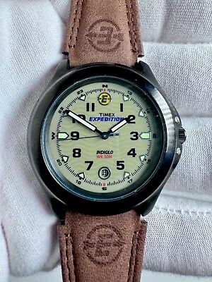 Timex Expedition Rugged Men’s Field Watch T47012 Leather Strap / Indiglo 40mm • $35.75