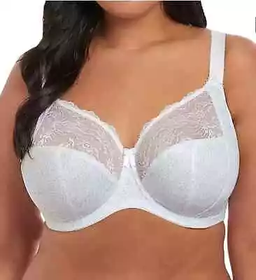 NEW ELOMI 'Morgan' Banded Underwire Bra 40 H /UK 40FF White #EL4110 • $29.99