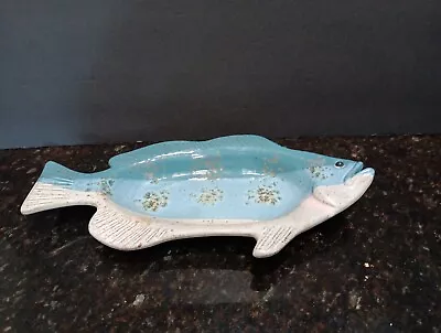 Tom Chamberlain Pottery Fish Platter Bowl 14” X 8”  In FOOD SAFE Stoneware EUC • $31.99