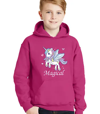 Magical Unicorn Kids Hoody Hoodie Cool Cute Fashion Design Magic Girls Childrens • £14.99