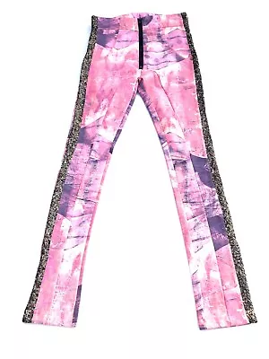 One Teaspoon Pink Harem DROP CROTCH Highwaisted Zip Up Stretch Leggings  XS/ 2 • £95.41