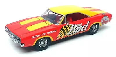 Matchbox 1/43 Scale DYM37598 - 1969 Dodge Charger (Bud Racing) - Yellow/Red • £44.99