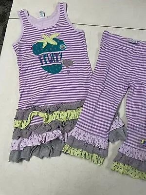  Naartjie Kids  2 Pc Fruity Knit Striped Dress & Bennies Outfit Girls   Sz   6 • $22.50