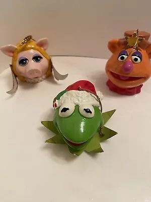 Jim Henson Vintage Miss Piggy Kermit Frog Fozzie Bear Christmas Ornaments Muppet • $29.99
