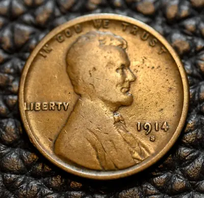 1914-S Lincoln Cent ~ VERY GOOD (VG) Condition ~ COMBINED SHIPPING! • $32.50