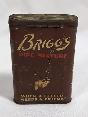 Vintage Briggs Pipe Mixture EMPTY Pocket Tobacco Tin - P Lorillard Company • $13