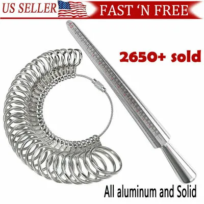 Metal Ring Sizer Gauge Mandrel Finger Sizing Measure Stick Standard Jewelry Tool • $9.69