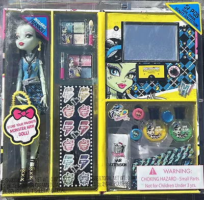 Monster High Make Up Case & Frankie Doll Lip Gloss Nail Polishes New* • $40.99