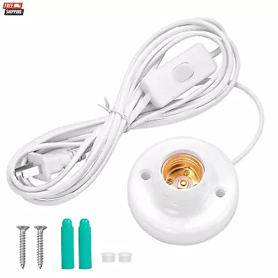 1 Pcs 9.84 Ft Light Socket With Cord E26/ E27 Light Bulb Socket With On/Off Swit • $21.51