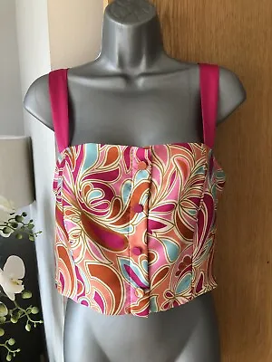 ZARA Woman Patterned Crop Top Vest Bralett Sz M • $10.10