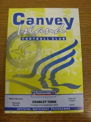 21/09/2004 Canvey Island V Crawley Town  . Thanks For Viewing This Item Offered • £3.99