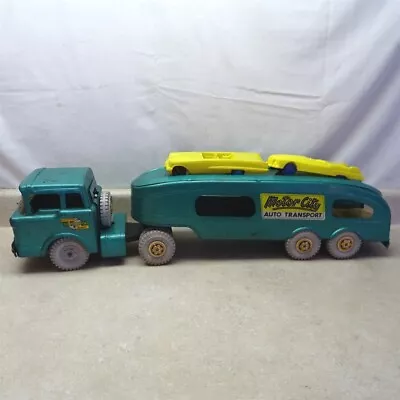 Vintage Marx Motor City Auto Transport Semi Truck Trailer Transport 3-Cars • $160