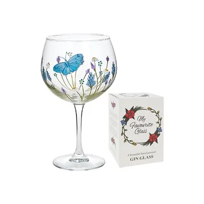 My Favourite Glass Hand Painted Gin & Tonic Large Stemmed Balloon Glass Boxed • £14.95