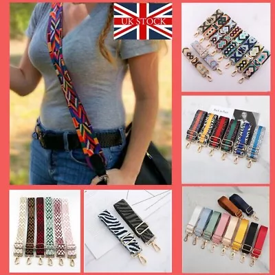 Wide Shoulder Bag Strap Crossbody Adjustable Belt Replacement Handbag Handle UK • £6.99