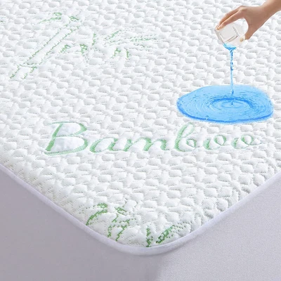 $30.59 • Buy Mattress Protector Bamboo Waterproof Topper Fitted Cover KS/D/Queen/King/SK Bed