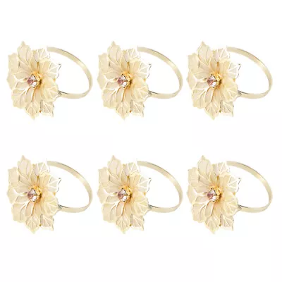 6 Pcs Buckle Napkin Rings Flower Napkin Rings Alloy Napkin Rings • £9.25