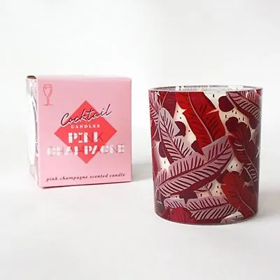 Gift Republic Pink Champagne Scented Candle Cocktail Candles Vegetable Wax Gift • £13.99