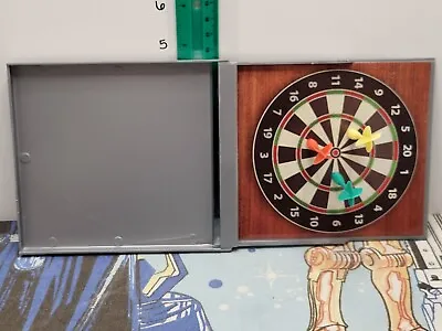 Desktop Magnetic Dart Board Compact Folds For Travel Office Cubicle Birthday Fun • $8
