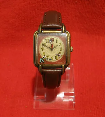 Really Rare Disney Clock Cleaners Watch Goofy Donald Mickey Working Nu Band • $145