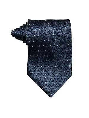 Repp Handmade 100% SILK Men's Designer Geometric Extra Long Blue Tie 66  X 4  • $16.99