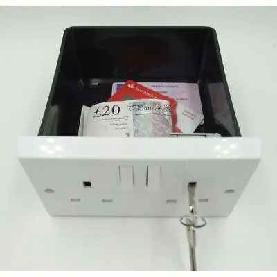 £11.99 • Buy Double Plug Wall Safe Imitation Socket Stash Can Security Secret Hidden Box +key