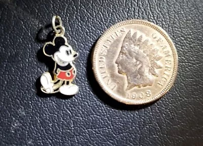 Vintage Mickey Mouse Pendant Gold Enamel Walt Disney • $10