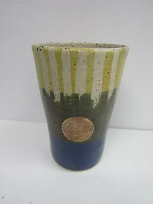 £9.99 • Buy Studio Pottery Vase Unusual Design Signed With Trinity Knot