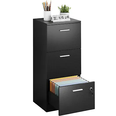 2/3 Drawer Wood File Cabinet Vertical Filing Cabinet With Lock Office Furniture • $96.83