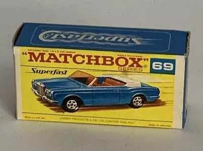 Original Lesney MatchBox Superfast #69 Rolls Royce Silver Shadow Box Only • $9.99