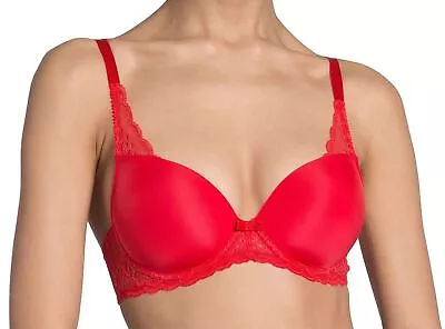 £22.99 • Buy Triumph Amourette Spotlight Underwired Half-Cup Padded Bra Red (6253) 38A