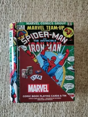 Spider-Man & Iron Man - MARVEL Comic Book Playing Cards & Tin New Sealed Cards • £12.95