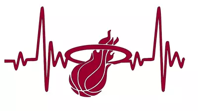 Miami Heat NBA Basketball Heartbeat Car Laptop Cup Sticker Decal • $6