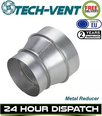 Blauberg Metal Extraction Fan Galvanized Metal Ducting Reducers Ventilation Pipe • £10.25