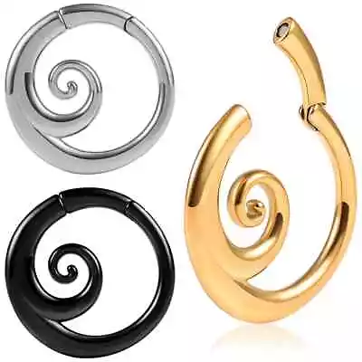 Pair Swirl Hoops Ear Weights Ear Hangers Ear Gauges Ear Tunnels Body Jewelry • $28
