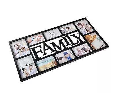 Large Family 10 Multi Picture Aperture Photo Wall Frame BlackBrownPink/White • £19.99