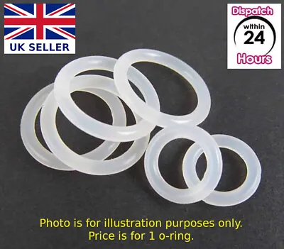 £0.99 • Buy FOOD GRADE O-Ring. VARIOUS SIZES. CLEAR SILICONE Rubber O Rings. Just Buy 1 Or 2