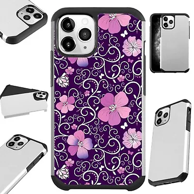 Fusion Case For IPhone 12/Mini/Pro Max Phone Cover PURPLE FLOWER VINE • $13.50