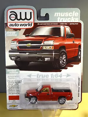 Auto World - Muscle Trucks - Red - 2003 Chevy Silverado Pickup Truck • $14.95