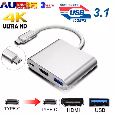 3 In 1 USB-C 3.0 HDMI Adapter Converter Hub For IPhone 15 Pro Max MacBook IPad • $8.54