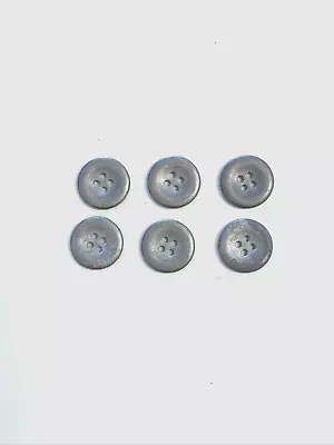 6 Metal Antiqued Pewter Silver Tone Buttons 4-Hole Sew Through Sewing 17 Mm MT15 • $11.98