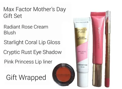 Max Factor Mother's Day Gift Set Makeup Blush Lip Liner Eye Shadow Lip Gloss New • £10