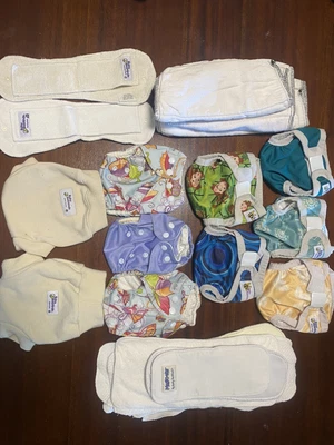 $100 • Buy Newborn Nappies MCN Bundle Inc Wool Covers - Baby Beehinds+ GUC