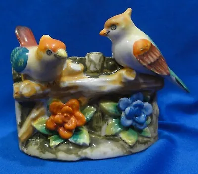 Vintage Two Bird Floral Vase Made In Occupied Japan - Pristine Condition • $22.50