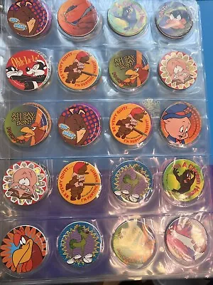 Looney Tunes 20 Pogs & 13 Slammers! Bugs Bunny In Sleeves RARE VINTAGE • $12