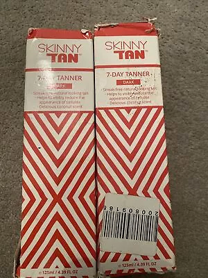 Skinny Tan 7-Day Tanner 125ml X2 Dark Skin Body Tanning Colour Vegan Damaged Box • £16.99