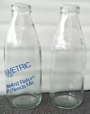 Vintage 1970s 600ml Glass Pasteurised Milk Wash And Return Bottles • $19.75