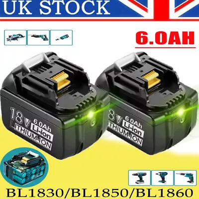 2x For Makita  BL1830/1850 Battery 18V BL1860B LXT Li-Ion  Cordless Battery New • £31.89